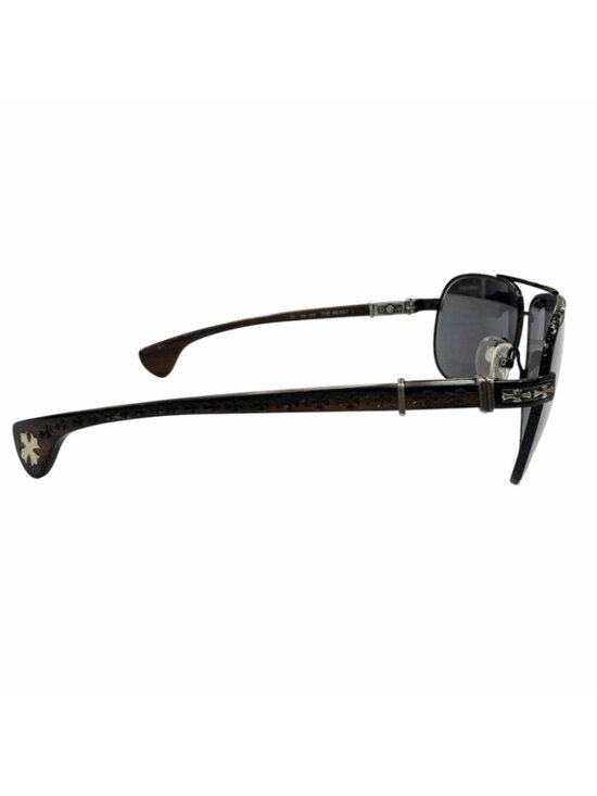 Chrome Hearts the Beasti Wood 925 CH Cross Temple Sunglasses Black Brown main image 10